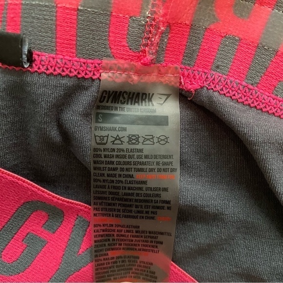 Gymshark Gray with Pink Waist Athletic Pants/Leggings in Sz Small - Picture 4 of 7